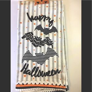 3 Happy Halloween Embroidered Bats Kitchen Towels